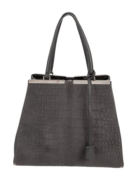 grey and black ponyhair fendi handbag